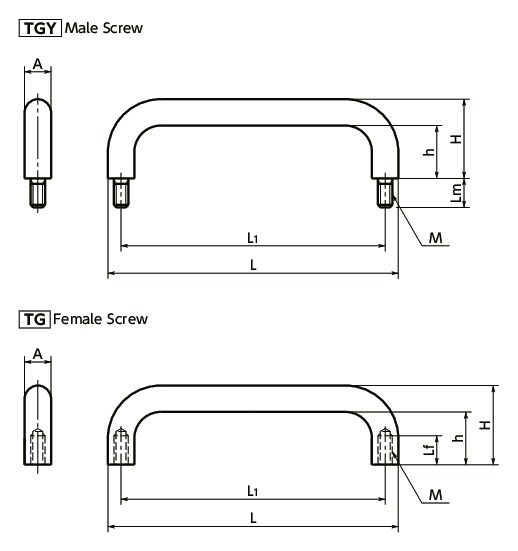 TGYStainless Steel Pull寸法図