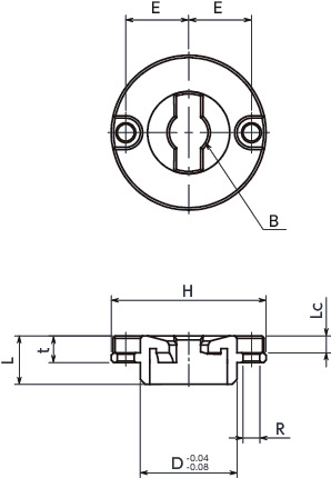NQTBS-GFCam Bases for Quick Release Fasteners寸法図