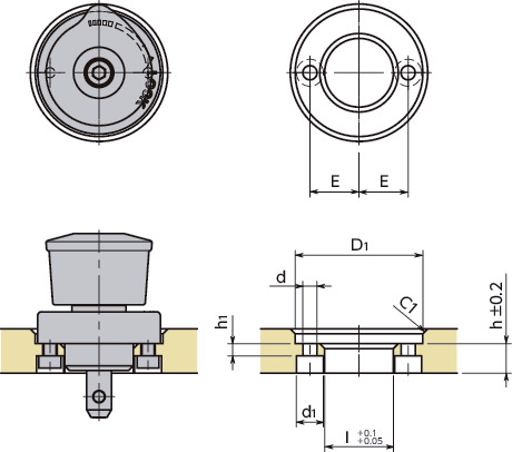 NQTS-NI-GFQuick Release Fasteners - Knob Type - Standard