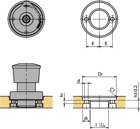 NQTS-PH-NIQuick Release Fasteners – Knob Type – Pin Hold