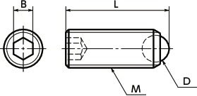 SCSS-CEClamping Screw - 특수 재질 전체 볼 치수 図