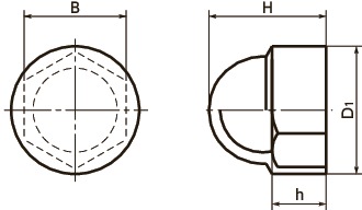 SCHScrew Caps, Hex Head Protectors寸法図