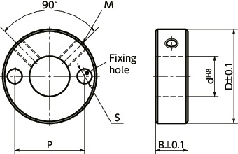 NSC-SP2Set Collar - with Installation Hole - Set Screw Type寸法図