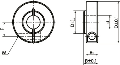 NSCS-CBSet 칼라 - 베어링 고정 용 - 클램핑 형 寸法 図