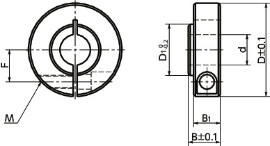 NSCS-SBSet Collar (Made of Stainless Steel) - For Securing Bearing - Clamping Type寸法図