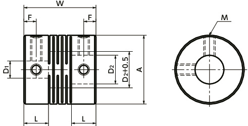 NBK MJC-55-ERD-19-20 Jaw Flexible Coupling Bore Diameters 19 mm and 20 mm Set Screw Type Aluminum A2017 NBK MJC-55-ERD-19-20 Jaw Flexible Coupling Bore Diameters 19 mm and 20 mm Set Screw Type Aluminum A2017