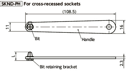 SKND-PHLow Profile Screwdrivers for Extremely Limited Access Spaces寸法図