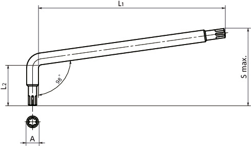 SKX-NHexalobular Wrenches for Extremely Limited Access Spaces寸法図