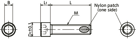 SNS-SD-EL-ALKSocket Head Cap Screws with Small Head and Nylon Patch寸法図