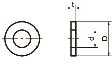 SWA-F-GJWashers (갈바닉 부식 방지 처리) 寸 法 図