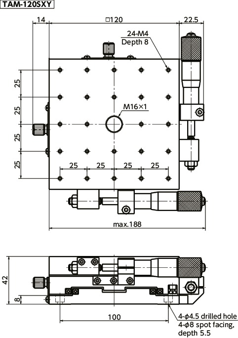 TAM-SXY | XY-axis Aluminum Cross Roller Stages | NBK