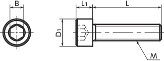 SNSLGHex Socket Head Cap Screws - High Intensity Stainless Steel寸法図