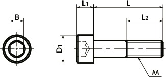SNSX-109Hex Socket Head Cap Screws - High Intensity S.S.寸法図