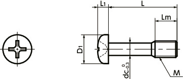 SSCPLPhillips Pan Head Captive Screws - SUS316L寸法図