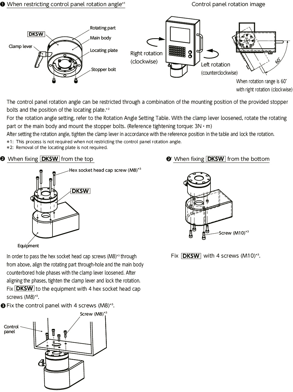 DKSWSwivel Mount for Control Panels, Pillar Type
