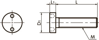 SRTSTwo-Hole Pan Head Machine Screws寸法図