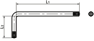 SRXHexalobular-Steckschlüssel (mit Stift) für manipulationssichere Schrauben 寸 法 図