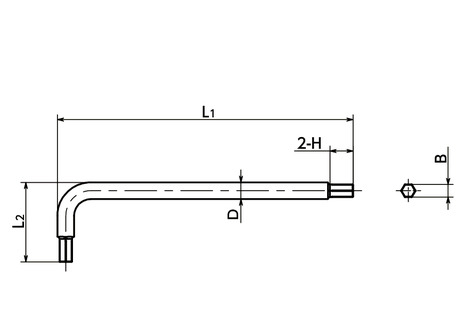 SKHTGTitanium Hexagon Key 寸 法 図