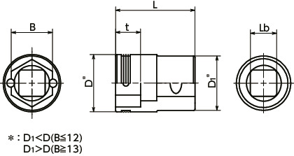 SKCKHexagon Sockets (with Screw Holding Function) 寸法図