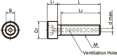 SVL-Innensechskantschrauben mit Lüftungsloch mit niedrigem Profil 寸 法 図