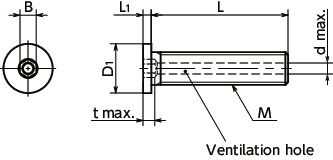 SVSHL-SDVented Socket Head Cap Screws with Ultra Low Profile & Small Head - 316L Stainless Steel寸法図