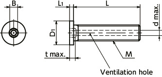 SVSHS-SDVented Socket Head Cap Screws with Ultra Low Profile & Small Head寸法図