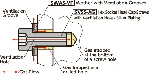 SVSS-AG 통기 홀이있는 육각 홀 붙이 볼트-은도금