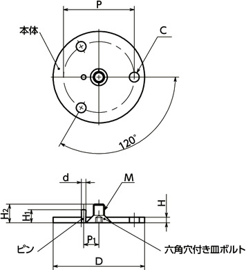 SBJP取りつけ用プレート寸法図