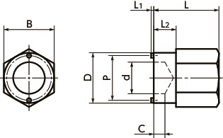 BRWボールローラー用レンチ寸法図