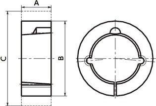 ADイソメック<sup>®</sup>ブッシングアダプタ寸法図