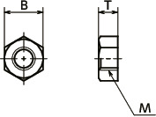SPV-N1樹脂六角ナット（PVDF）寸法図