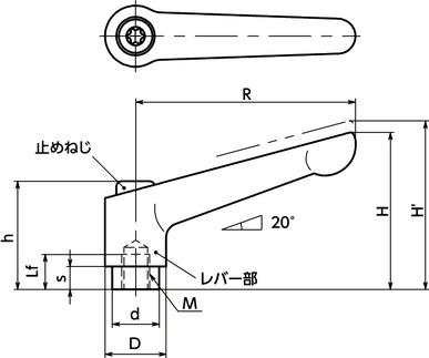 LDFS-6-NI-HP｜クランプレバー（めねじ） - オールステンレス製