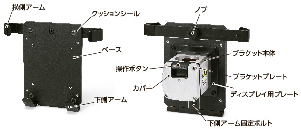 DTAC-PBタブレットPCホルダ - クイックポジショニングタイプ - 丸パイプ用