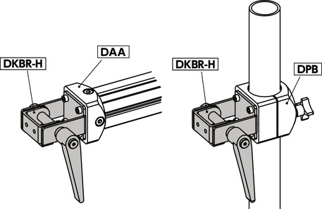 DKBR-H_アングルヒンジ - クランプレバー保持 - 回転制限|NBK【鍋屋