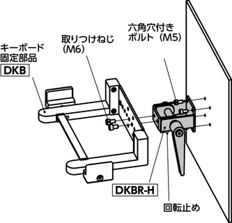 DKBR-Hアングルヒンジ - クランプレバー保持 - 回転制限