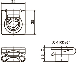 D1-004-921-010｜リセプタクル - クリップオン 適用スタッド径 6.3