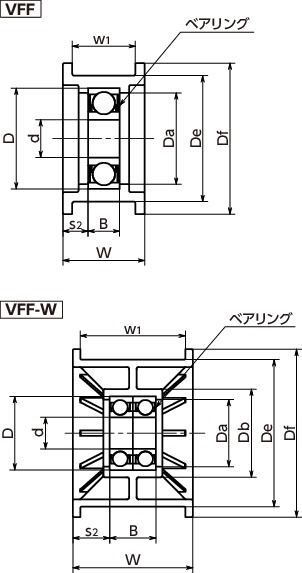 VFF-Nエンプラ・フランジアイドラー寸法図