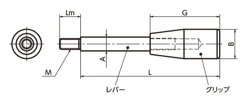 LRG-6-100|プラスティックグリップレバー M(並目)ねじの呼び M6 LRG-6-100|プラスティックグリップレバー M(並目)ねじの呼び M6