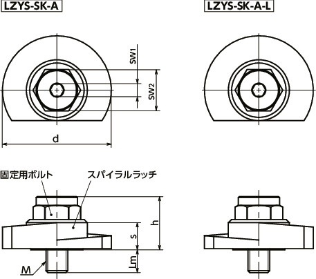 LZYS-SK-A_ラッチレバー - スパナ操作タイプ - 上方向締めつけ LZYS-SK-A_ラッチレバー - スパナ操作タイプ - 上方向締めつけ