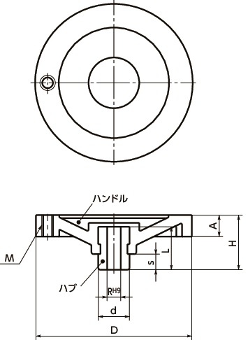 HPSプラソリッドハンドル寸法図