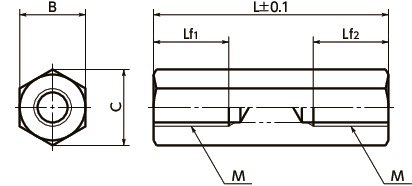 SHBS-M4-20｜六角支柱 M(並目)ねじの呼び M4 ピッチ 0.7 B 7 C（約） 8.1 Lf1 8｜NBK【鍋屋バイテック会社】