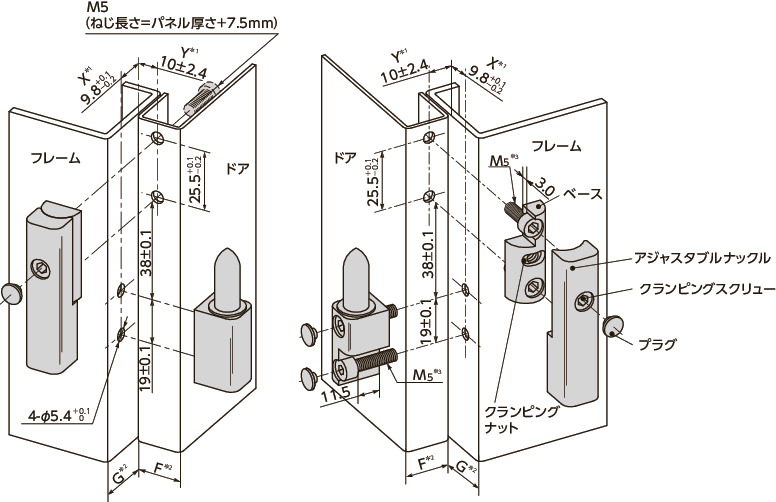 96-ADアジャスタブルコンプレッションヒンジ 