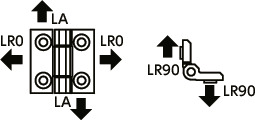 HNHGS-Lメタルヒンジ - ステンレス製 - 重荷重用 - 凸穴タイプ
