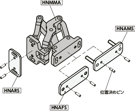 HNMMA_アルミ大型スライドヒンジ - 120°開き|NBK【鍋屋