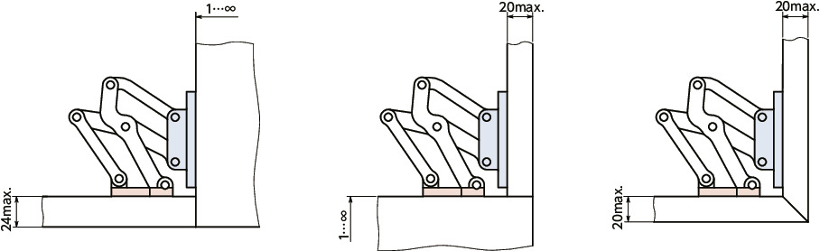 HNMMA_アルミ大型スライドヒンジ - 120°開き|NBK【鍋屋