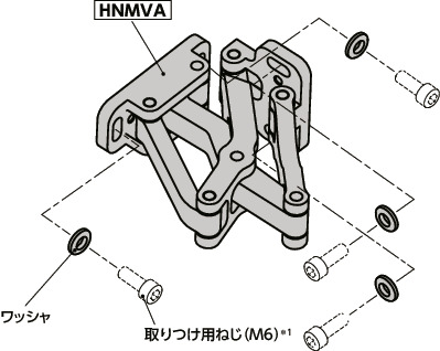 HNMVAアルミ大型スライドヒンジ - 90°開き 