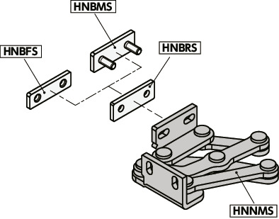 HNNMS-50-MT|ステンレス大型スライドヒンジ - 120°開き L1 50 HNNMS-50-MT|ステンレス大型スライドヒンジ - 120°開き L1 50