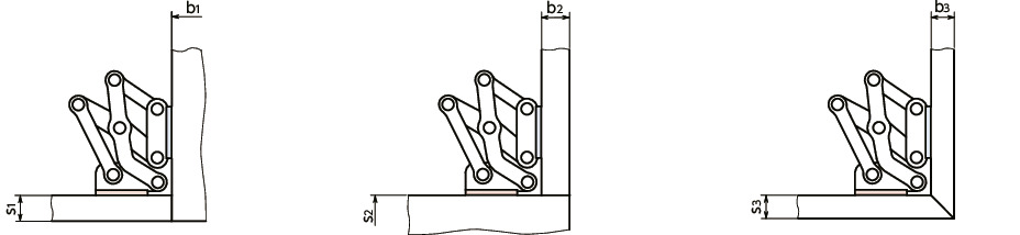 HNNMSステンレス大型スライドヒンジ - 120°開き
