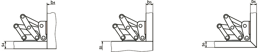 HNNMSステンレス大型スライドヒンジ - 120°開き