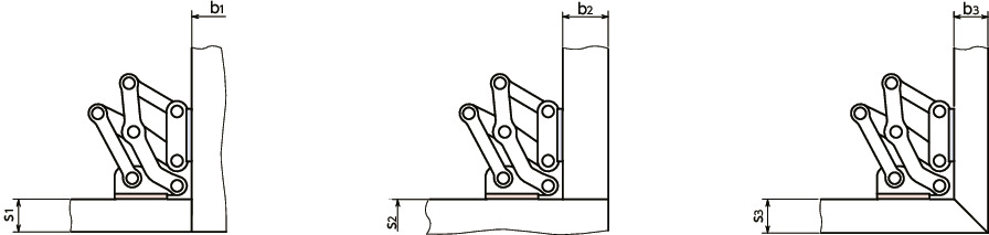 HNNVSステンレス大型スライドヒンジ - 90°開き